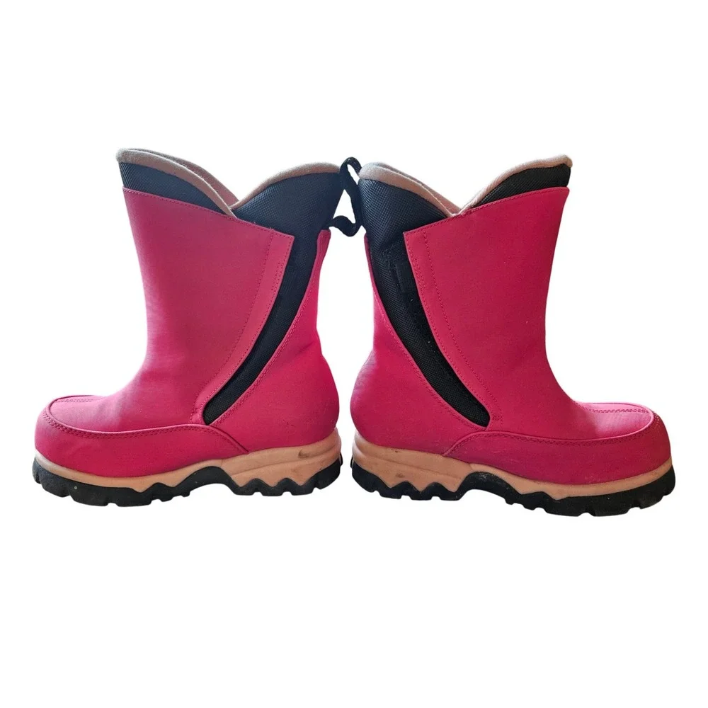 Lands End Kids Pink Fleece Lined Winter Snow Boots Size 1M 78534 897